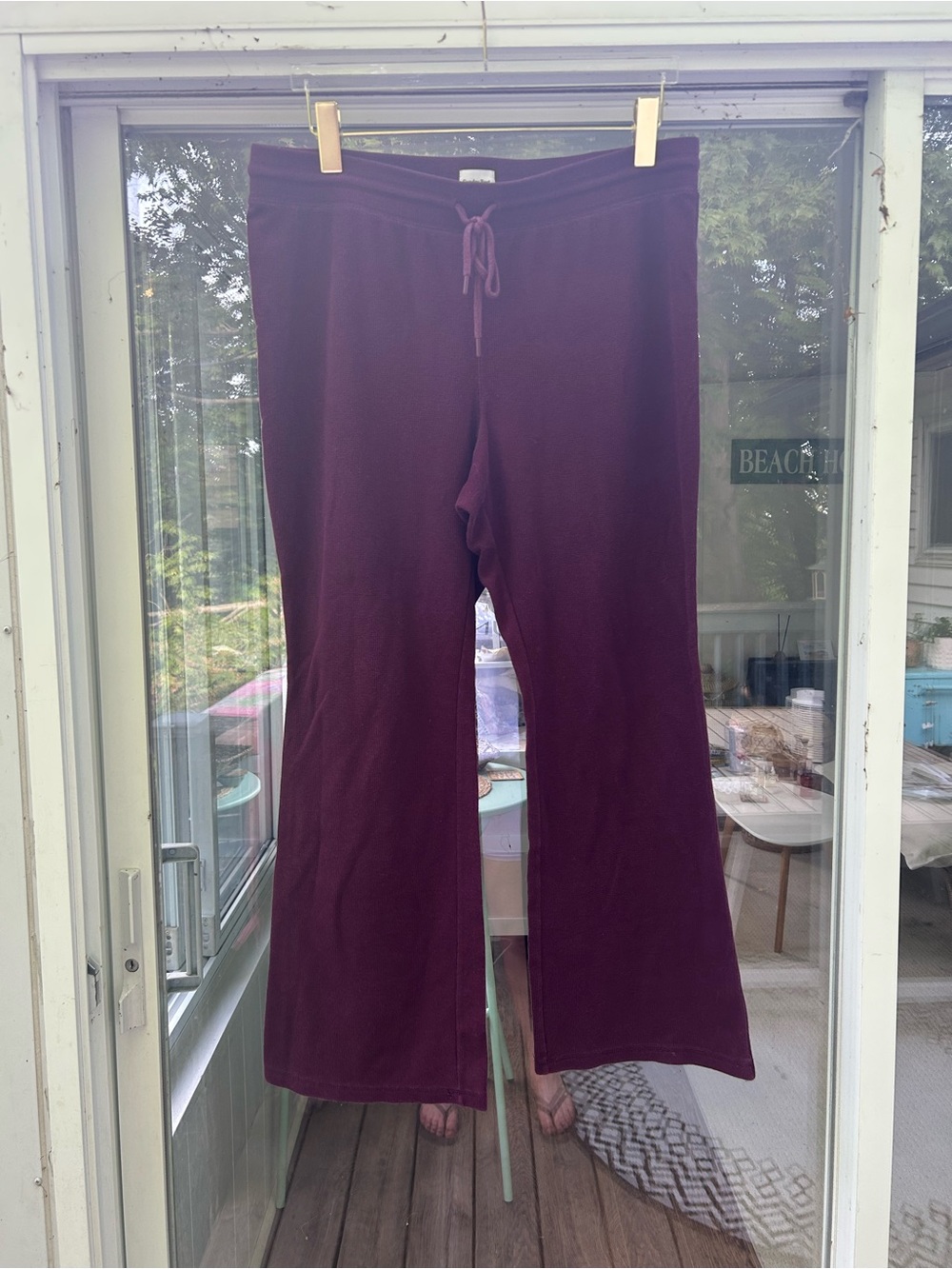 Aritzia Kickback Plum Drawstring Lounge Pants L